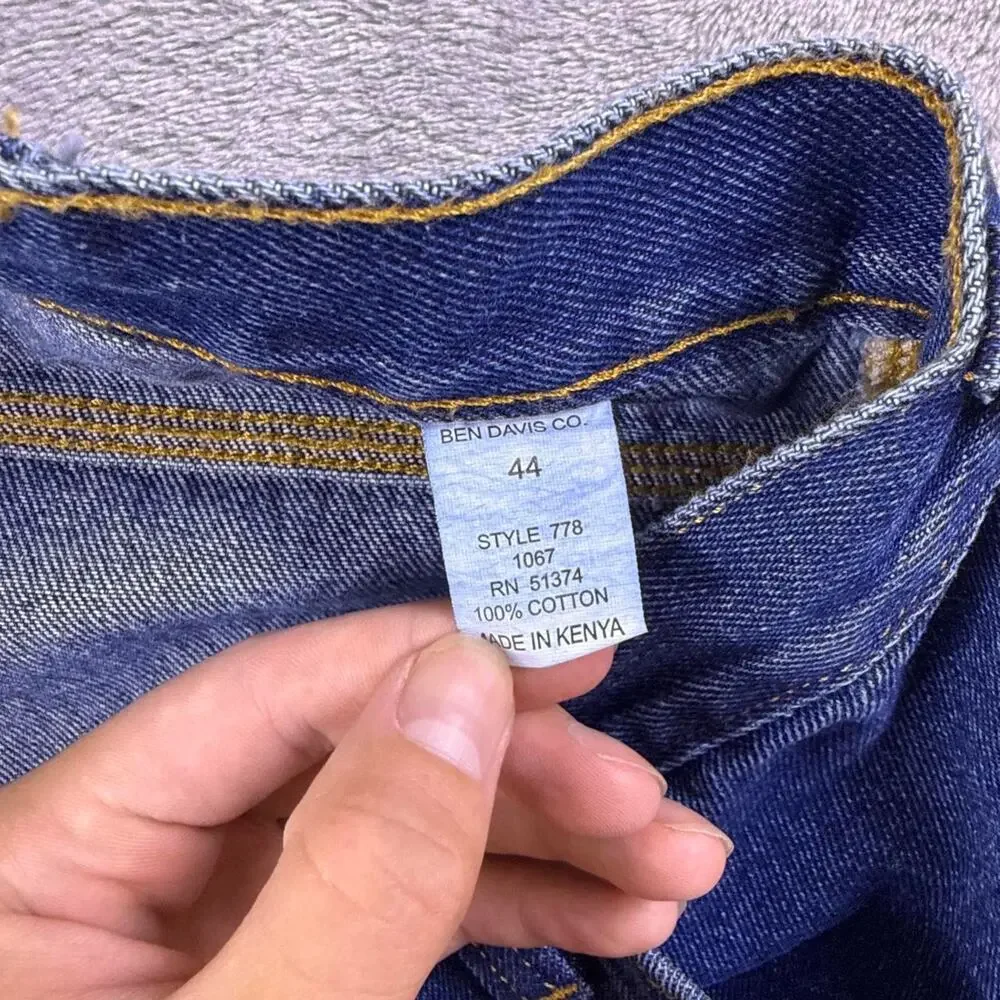 NWT Ben Davis Carpenter Pants Men’s 44x30 Indigo Blue Denim Workwear Style 778